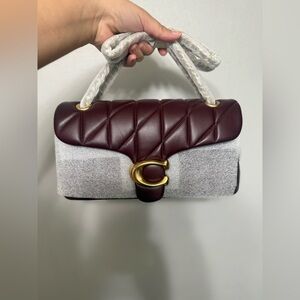 Coach Quilted Leather Tabby Bag 26 in Black Currant NWT